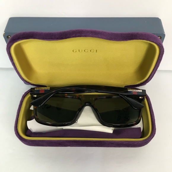 New Authentic GUCCI GG0748S 003 Tortoise Green Sunglasses - Picture 16 of 16